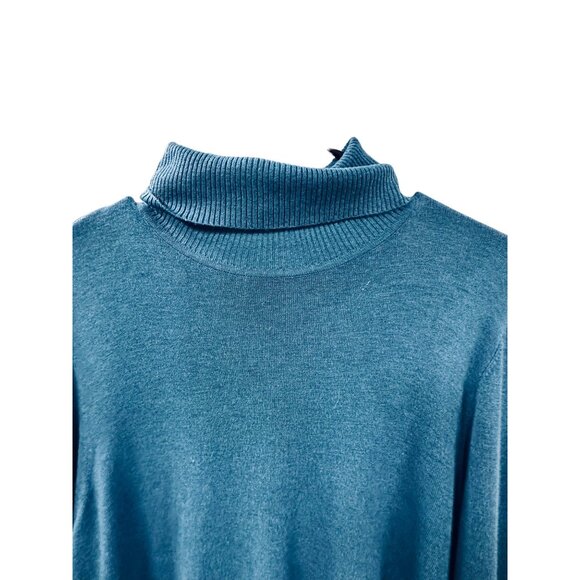 🍒 2/$20 🍒 Turquoise Chico's Turtleneck Sweater L/XL - Picture 4 of 6